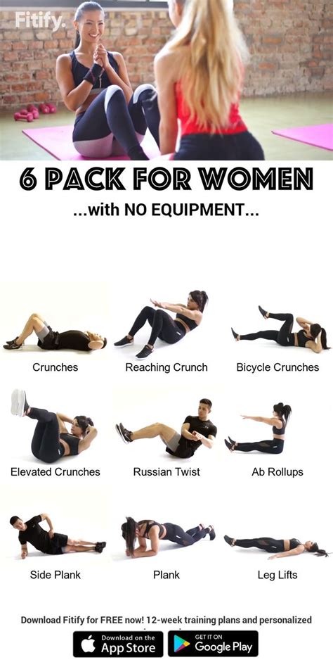 Six Pack For Women With No Equipment Stomach Workout Abs Workout