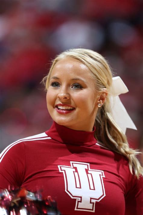 Iu Cheerleader Preforms A Cheer During The Game Cheerleader Girl Cheerleading Dance Sport Girl
