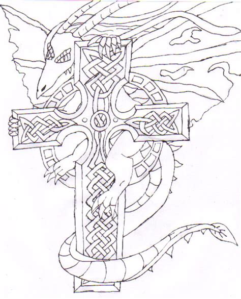 Dragon On A Celtic Cross By Yami Dokuro On Deviantart