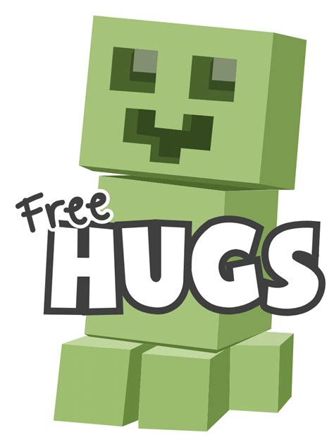Minecraft Creeper Free Hugs Sticker Sticker Mania