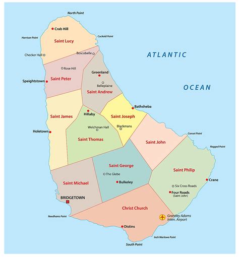 Parishes Of Barbados Map 