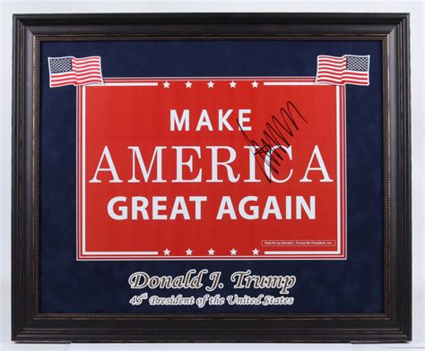 Donald Trump Signed 23 5x28 5 Custom Framed Official 2016 Make America