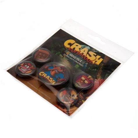 Official Crash Bandicoot Button Badge Set Buy Online On Offer