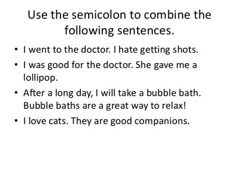 Semicolons And Compound Sentences