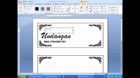 Cara Membuat Undangan Berbingkai dengan MSWord - YouTube