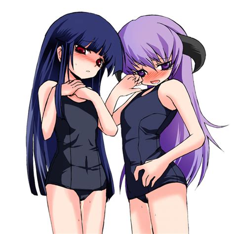 Furude Rika Hanyuu Higurashi No Naku Koro Ni 2girls Blue Hair