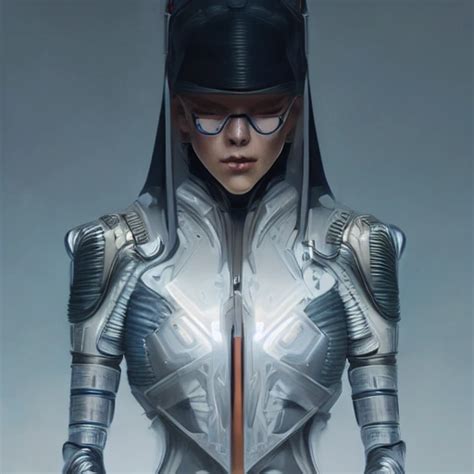 Symmetry Portrait Of Futuristic Ninja Sci Fi Tech Wear In
