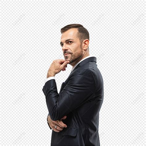 Business Man Thinking Thinking Man Business Thinking Temperament Png Image Free Download And