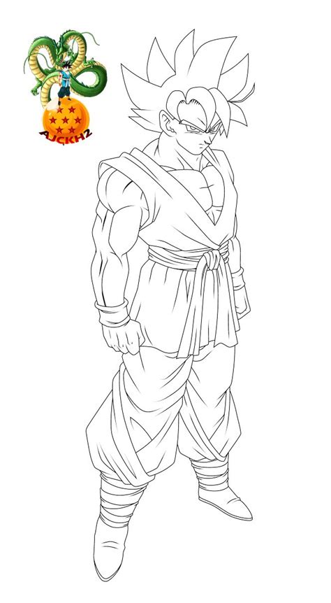Super Saiyan God Goku Lineart By Ajckh On Deviantart Super Saiyan