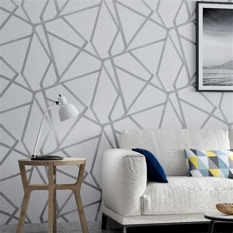 Gray Geometric Wallpaper Walling Shop