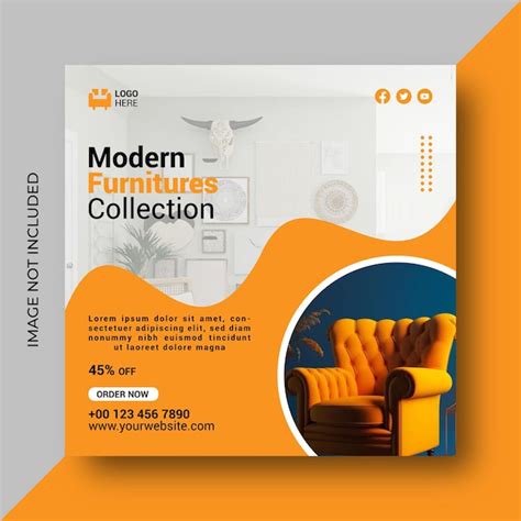 Premium Vector Modern Furnitures Social Media Post Design Template