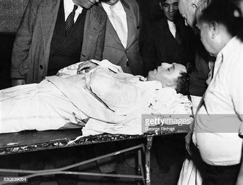 Dutch Schultz Being Wheeled To The Newark City Hospital Morgue He
