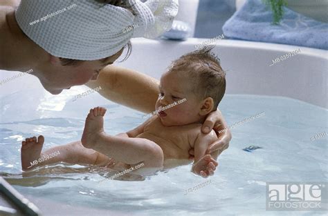 Bath Mother Baby Swims Indoors At Home Bathrooms Tub Bathtub