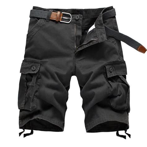 Summer Mens Baggy Multi Pocket Military Cargo Shorts Male Cotton Khaki