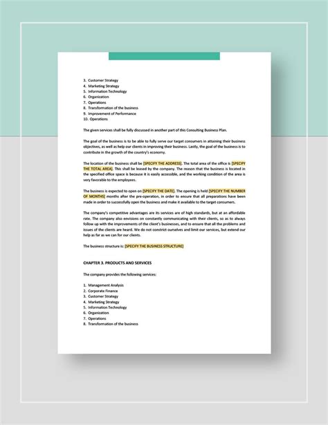 Consulting Business Plan Template Google Docs Word Apple Pages Template Net