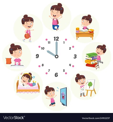 Kids Daily Routine Activities Royalty Free Vector Image