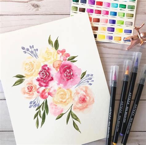 This Gorgeous Bouquet 👩‍🎨 Brush Pen Art Watercolor Brush Pen Pen