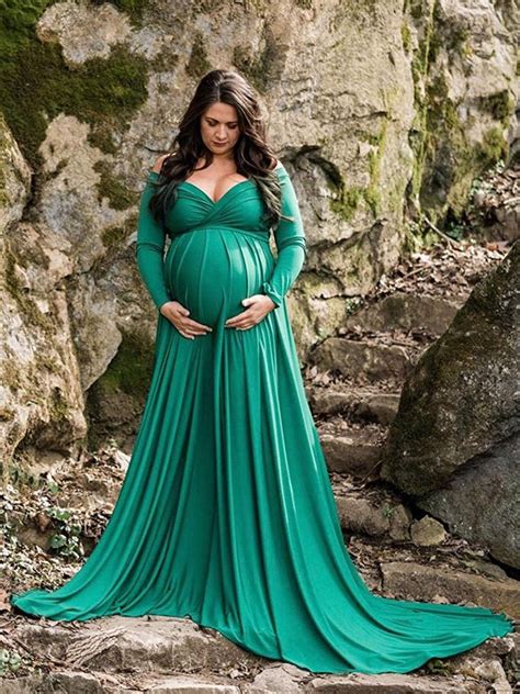 Pregnant Dress For Photography Photo Shoot Women Maternity Clothes Summer Off Shoulder Long