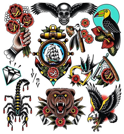 Traditional Tattoos Flash Sheet Best Tattoo Ideas