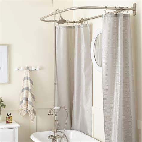 Clawfoot Tub Shower Enclosure With Faucet Showerhead And