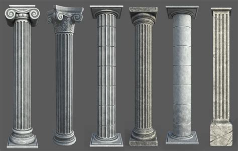 9 Low Poly Roman Columns Modelo 3d 45 Max Free3d