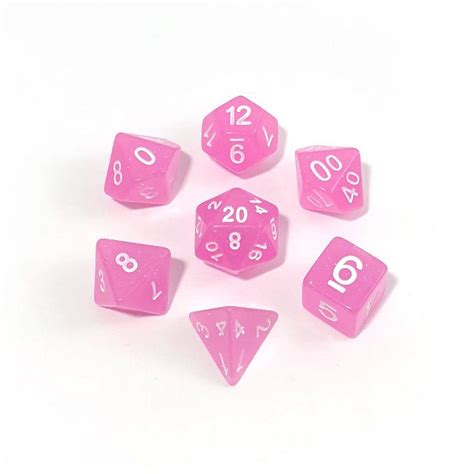 Light Pink Polyhedral Dice Set Polyhedral Dice