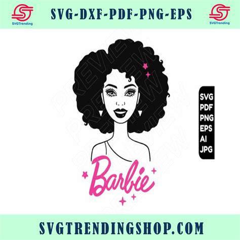 Barbie Afro Svg Png Clipart Shirt Cut File Layered By Color5418135