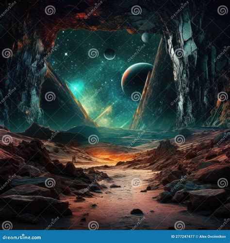 Otherworldly Space Adventure Perfect For Posters And Web Stock