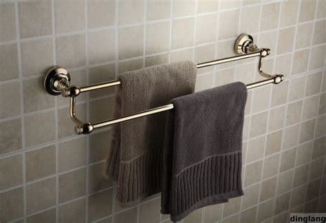 You can measure, mark, and install a new towel hanger in just an afternoon. 24" Polished Brass Bathroom Dual Towel Bar - Contemporary ...