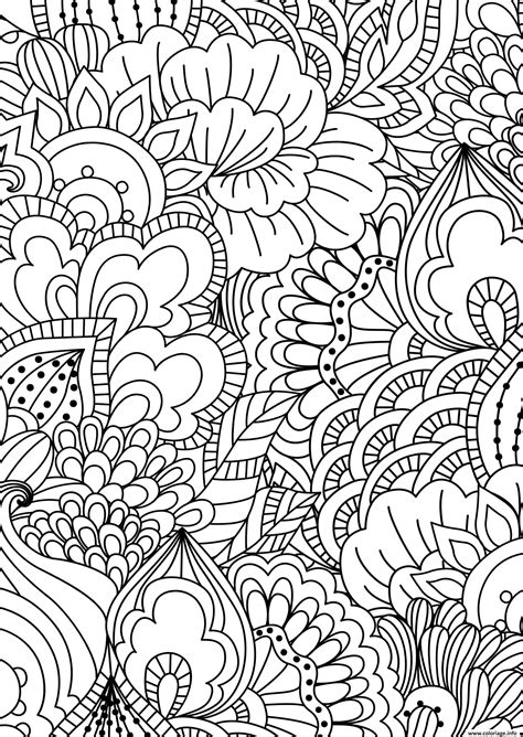 Coloriage fleurs adulte pattern zentangle  JeColorie.com