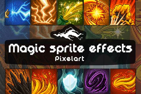 Maybe the ones from dbz supersonic warriors(gba)?. Pixel Art Magic Sprite Effects and Icons Pack - CraftPix.net