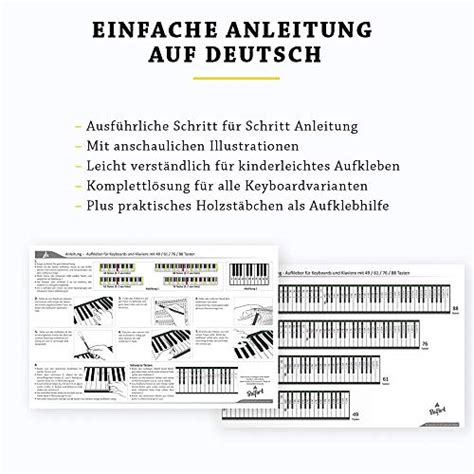 Um klavierspielen zu können, kommt man nicht daran vorbei noten lernen zu müssen. BELFORT Klavier Keyboard Noten-Aufkleber für 49 61 76 88 ...