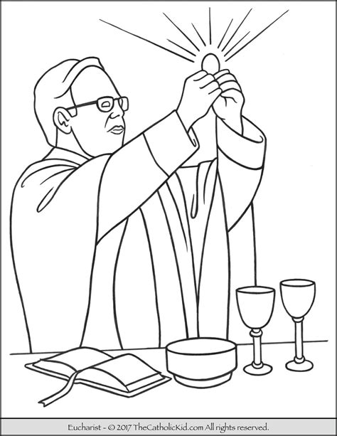 Sacrament of confession coloring page. Sacrament of Holy Communion - The Eucharist Coloring Page ...