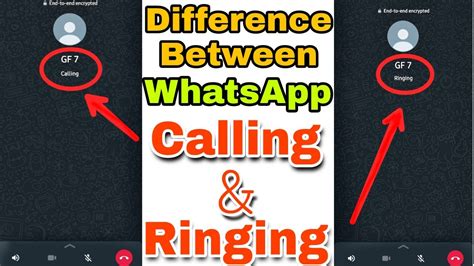 calling and ringing difference on whatsapp call youtube