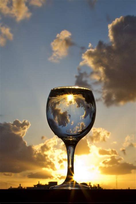 Sunset Photography Through Drinking Glass