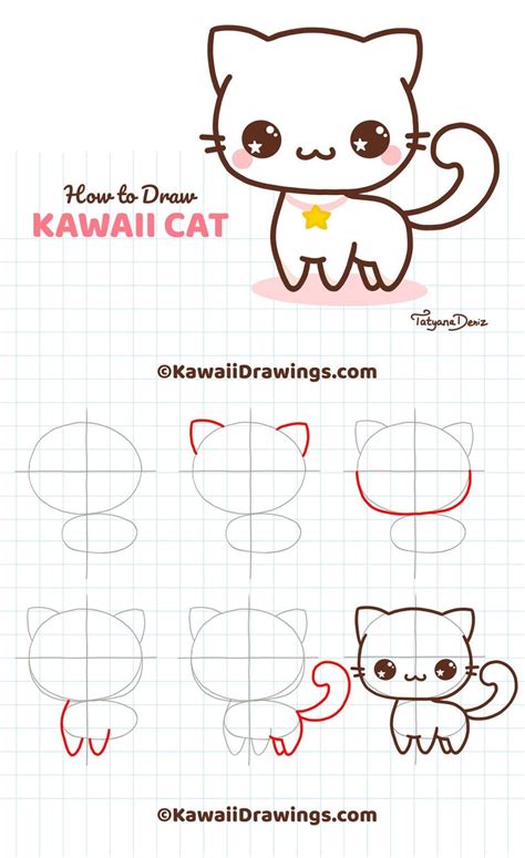 How To Draw Kawaii Cat Step By Step Kawaii Cat Drawing Drawing