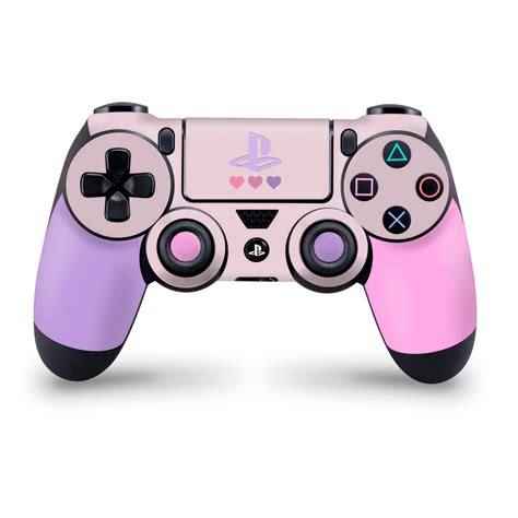 Black sony ps4 dualshock 4 controller, psp, play, playstation. Pastel Pink & Purple Hearts PS4 Controller Skin | Ps4 ...
