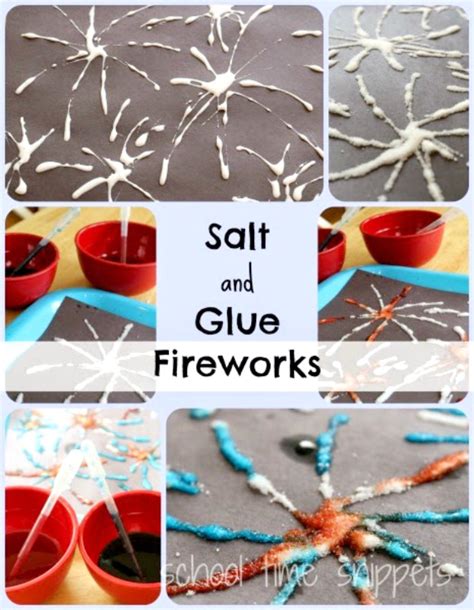 Salt And Glue Fireworks Fine Motor Skills 4th Of July Craft School