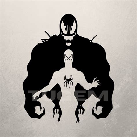Venom Vs Spiderman Svg File Silhouette Venom Svg Vector Etsy India