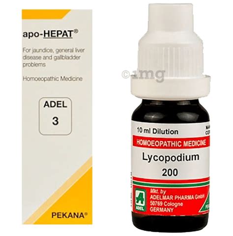 Adel Liver Care Combo Pack Of Adel 3 Apo Hepat Drop 20ml And Lycopodium Clavatum Dilution 200 Ch