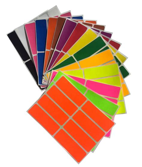Colored Label Sticker Rectangle In 15 Colors 1 X 3 Inch Writable Labels