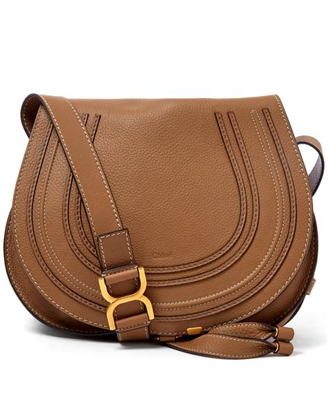 Chloé Medium Light Brown Marcie Leather Saddle Bag Lyst