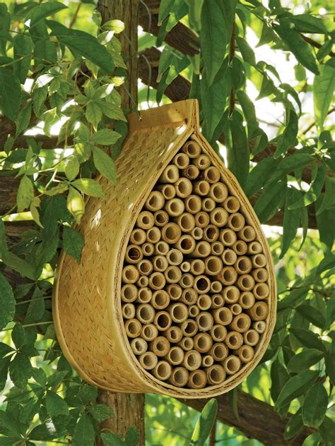 Wooden Insect Hotel With Stake Beneficial Insect Shelter Mason Bee