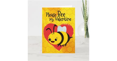 Bee My Valentine Greeting Card Zazzle