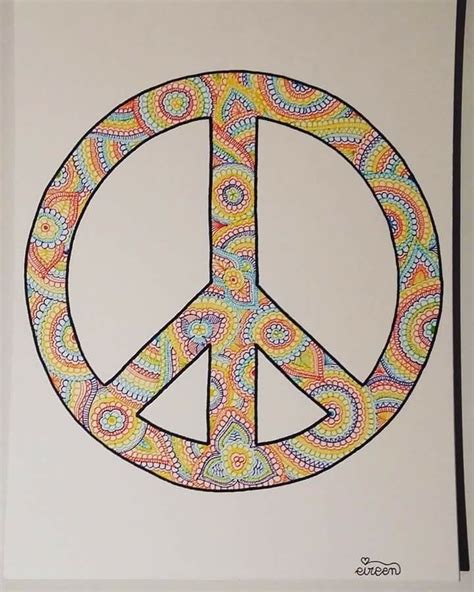 Peace Symbol Doodles Zentangles Logos Sign Art Art Background