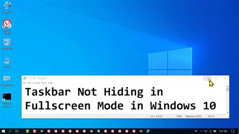 Fix Taskbar Not Hiding In Fullscreen Mode In Windows 10 Youtube