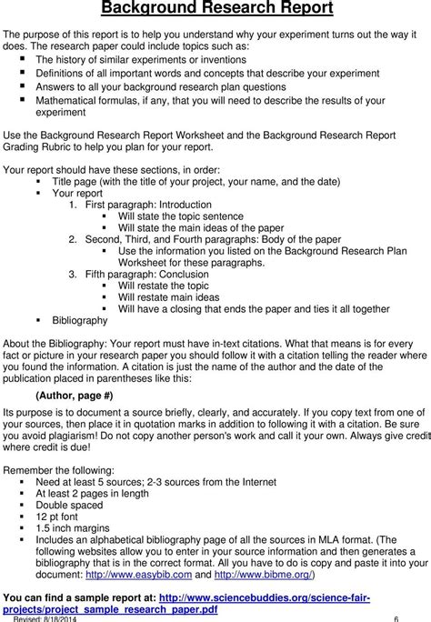 Research Paper Science Fair Project Template Introduction In Research