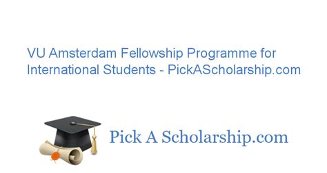 Vu Amsterdam Fellowship Programme For International Students