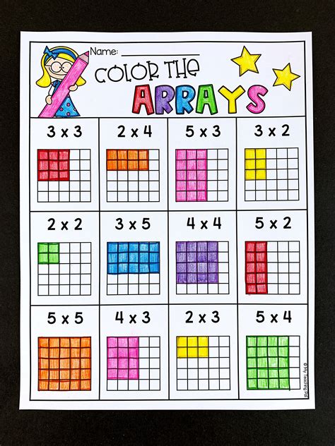 Multiplication Array Worksheet 4th Grade
