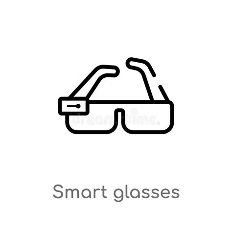 Outline Smart Glasses Vector Icon Isolated Black Simple Line Element
